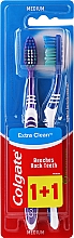 Zahnbürste mittel Extra Clean dunkelblau und dunkelviolett 2 St. - Colgate Extra Clean Medium — Bild N1