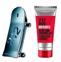 Carolina Herrera 212 Men Heroes Forever Young - Duftset (Eau de Toilette 90ml + Duschgel 100ml)  — Bild N2