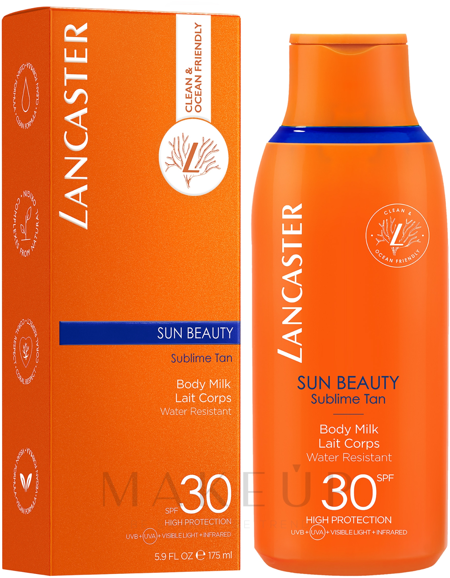 Wasserfeste Körperlotion mit Sonnenschutz - Lancaster Sun Beauty Sublime Tan Body Milk SPF30 — Bild 175 ml