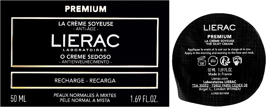 Anti-Aging-Gesichtscreme - Lierac Premium The Silky Cream (Refill)  — Bild N2