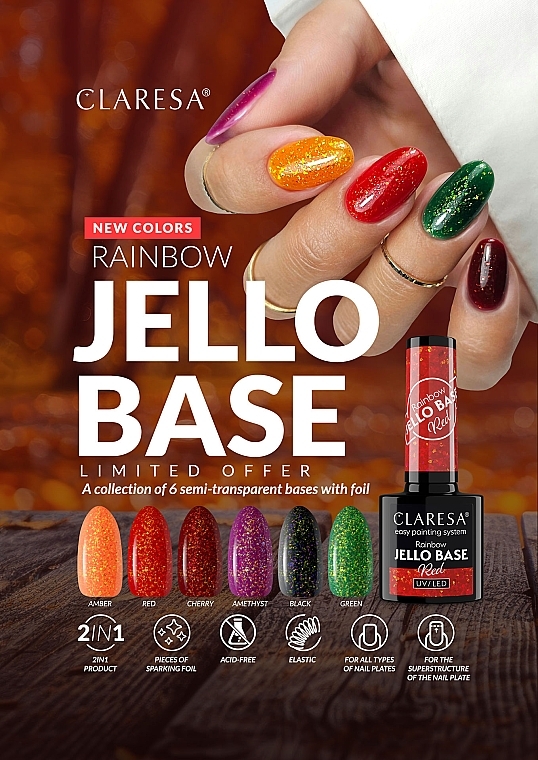 Gel-Nagellack-Basis  - Claresa Rainbow Jello Base  — Bild N2