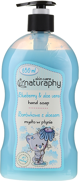 Flüssigseife für Kinder mit Blaubeerduft und Aloe Vera-Extrakt - Naturaphy Blueberry & Aloe Vera Hand Soap — Bild N1