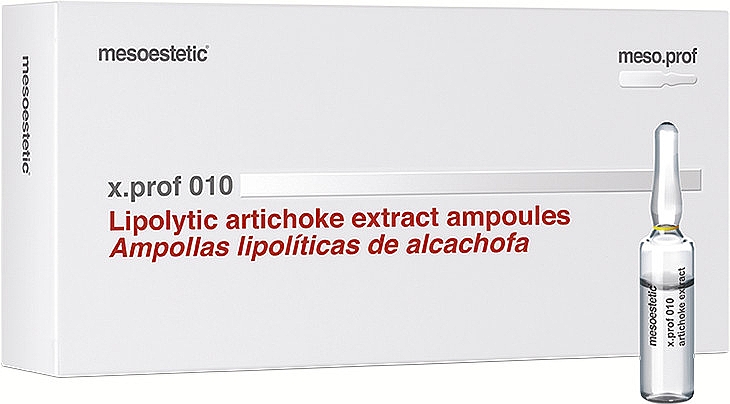 Mesotherapie-Ampulle Artischockenextrakt zur Behandlung von Cellulite - Mesoestetic X.prof 010 Artichoke Extract — Bild N2