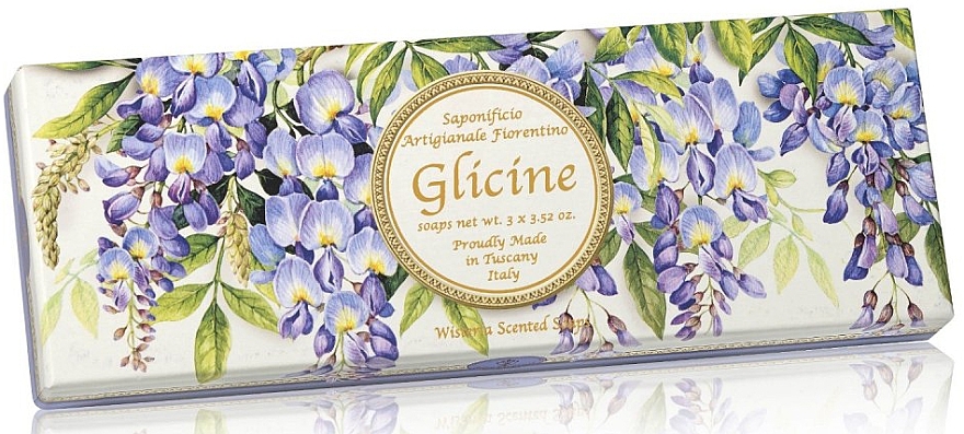 Naturseifenset Glyzinie - Saponificio Artigianale Wisteria Scented Soap (Seife 3St. x100g) — Bild N1