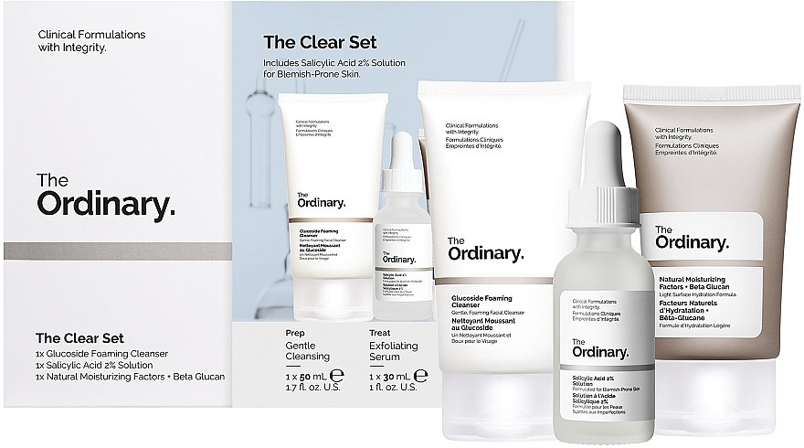 The Ordinary The Clear Set (Reinigungsschaum 50ml + Gesichtsserum 30ml + Gesichtscreme 30ml) - Gesichts- und Körperpflegeset — Bild N1