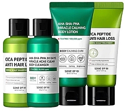 Düfte, Parfümerie und Kosmetik Set - Some By Mi Miracle Hair & Body Starter Kit (Shampoo 60ml + Maske 30ml + Duschgel 60g + Körperlotion 30ml) 