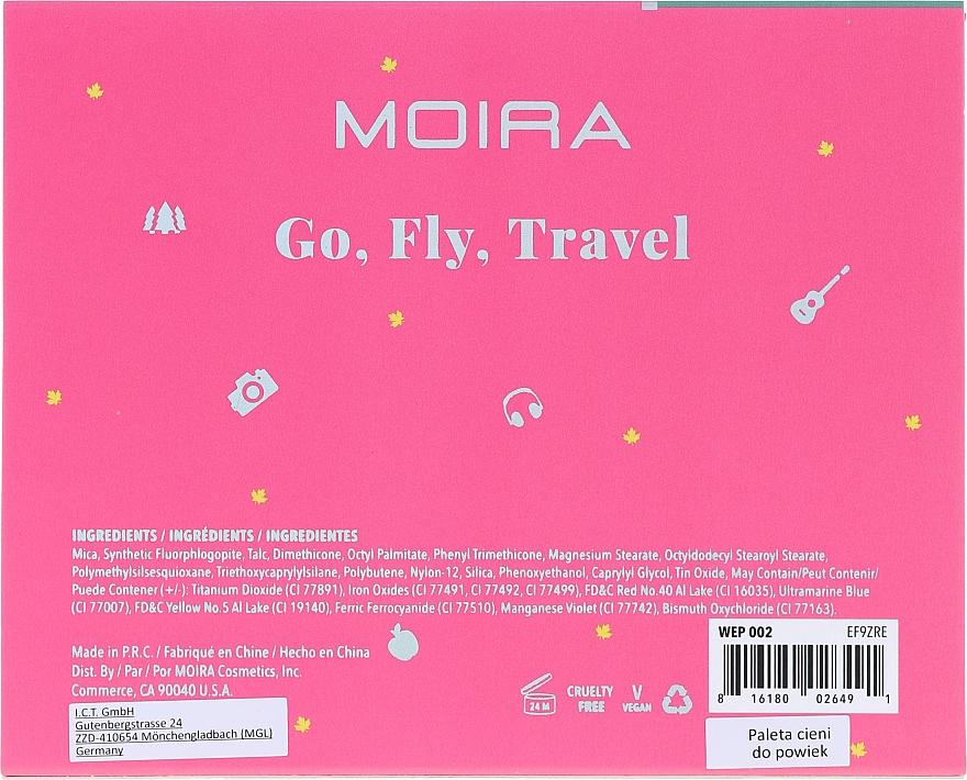Lidschattenpalette - Moira Happy Go, Fly, Travel Shadow Palette — Bild N3