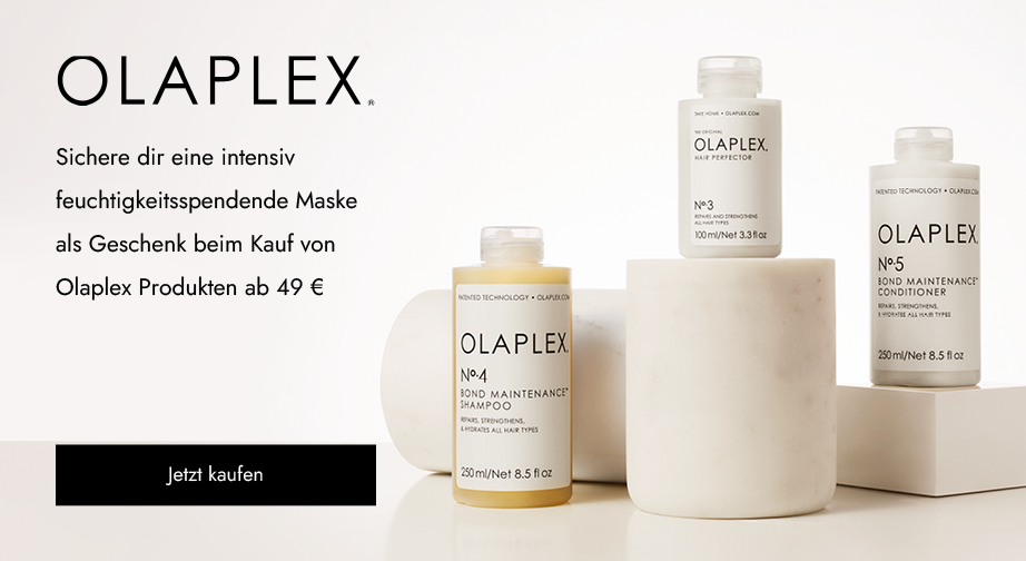 Beim Kauf von Olaplex Produkten ab 49 € erhältst du eine intensiv feuchtigkeitsspendende Maske Olaplex №8 Bond Intense Moisture Mask (20 ml) geschenkt