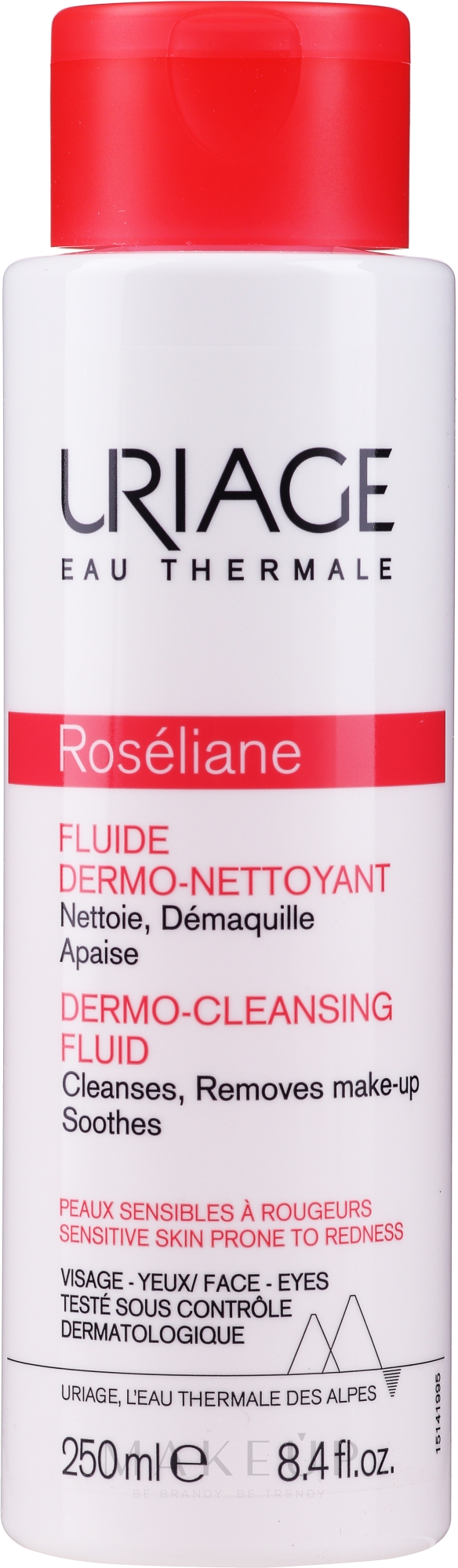 Beruhigendes Gesichtsreinigungsfluid für zu Rötungen neigende Haut und zum Abschminken - Uriage Sensitive Skin Roseliane Cleansing Lotion — Bild 250 ml