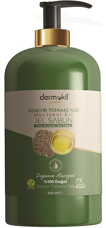 Gel-Seife mit Hanfsamenöl - Dermokil Hemp Seed Oil Miraculous Liquid Clay Soap — Bild N1