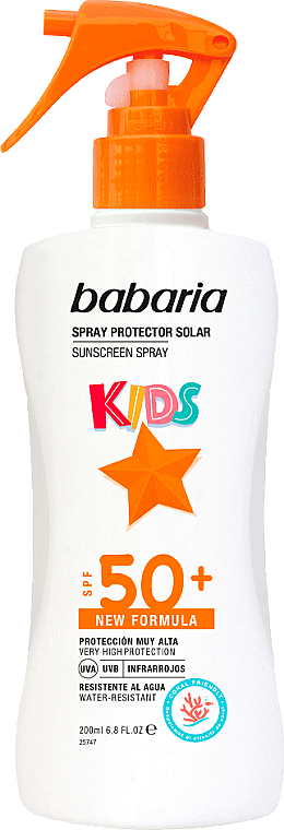 Sonnenschutz-Spray für Kinder SPF50+ - Babaria Sunscreen Spray Kids SPF50+ — Bild N1