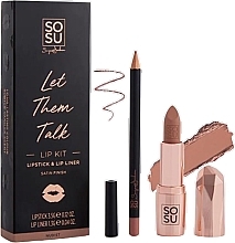 Düfte, Parfümerie und Kosmetik Sosu by SJ Let Them Talk Nudist Lip Kit (lipstick/3,5g + lip/liner/1,35g) - Set