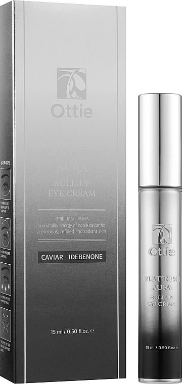 Augencreme mit Platin und schwarzem Kaviarextrakt, mit Roller - Augencreme - Ottie Platinum Aura Roll-Up Eye Cream	 — Bild N2