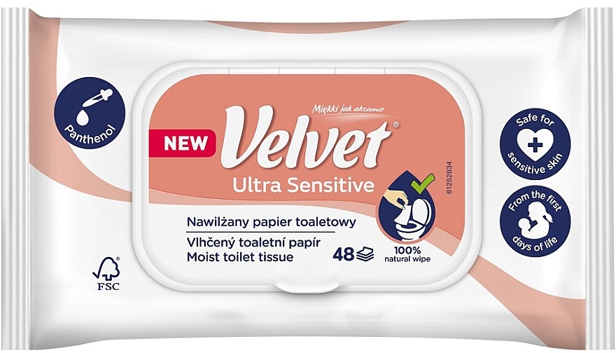 Feuchtes Toilettenpapier für empfindliche Haut  - Velvet Moist Toilet Tissue Ultra Sensitive — Bild N1