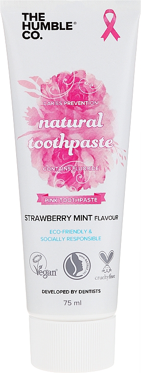 Natürliche Zahnpasta mit Erdbeere und Minze - The Humble Co. Natural Toothpaste Strawberry Mint — Bild N1