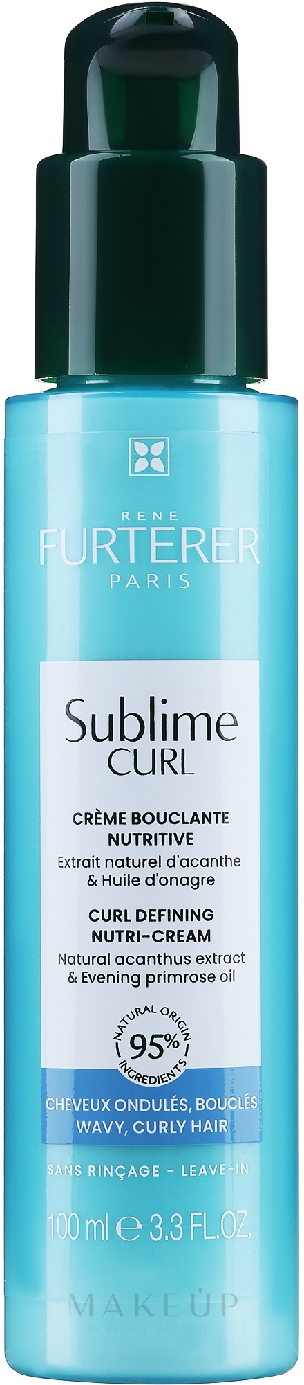 Nutri-Aktivierungscreme mit Acanthus-Extrakt und Nachtkerzenöl für glatte und weiche Wellen und Locken - Rene Furterer Sublime Curl Nutri-Activating Cream — Bild 100 ml