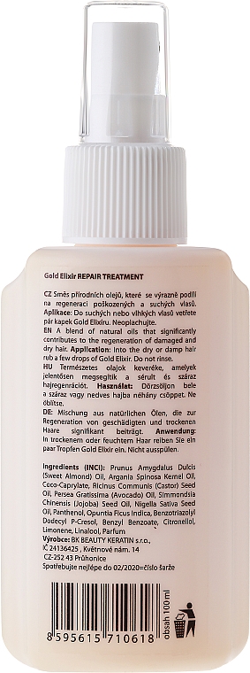 Elixier für geschädigtes Haar mit Keratin - Brazil Keratin Gold Elixir Repair Treatment — Bild N4