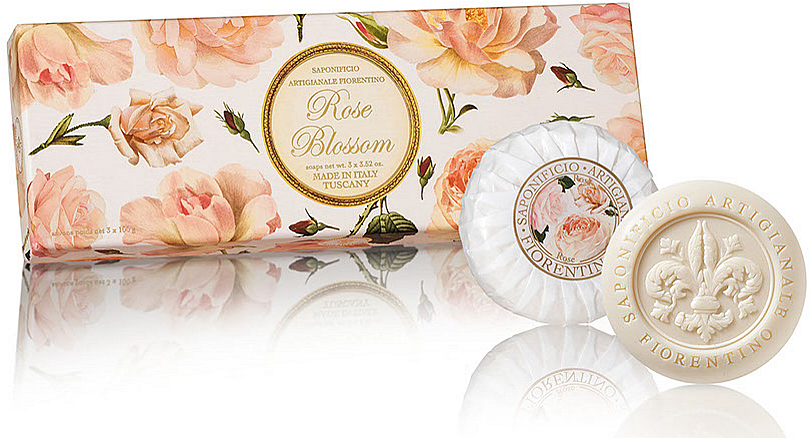 Seifenset Rose - Saponificio Artigianale Fiorentino Rose Blossom Soap — Bild N1