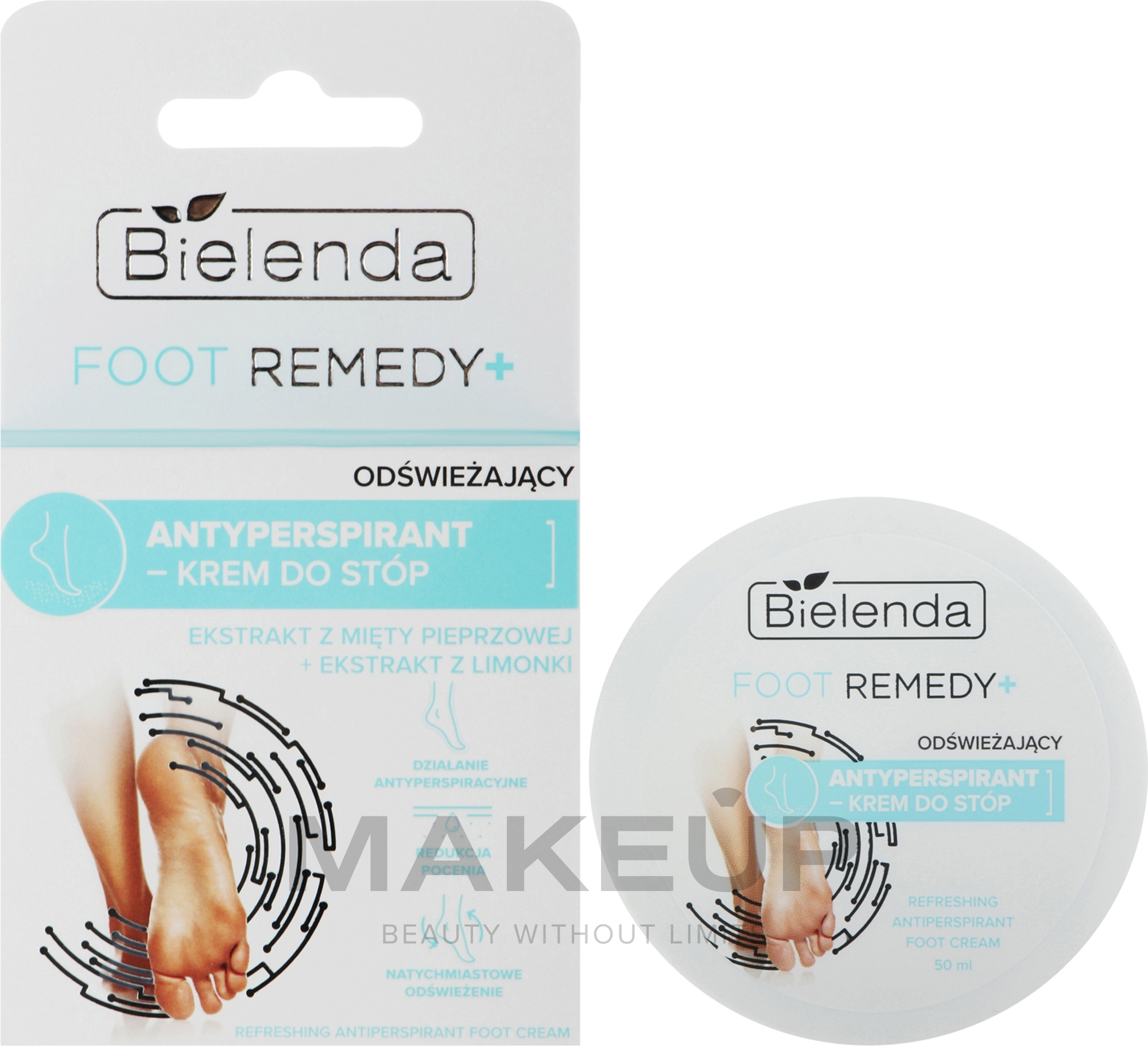Erfrischende Antitranspirationscreme für die Füße - Bielenda Foot Remedy+ Refreshing Antiperspirant Foot Cream  — Bild 50 ml
