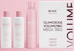 Düfte, Parfümerie und Kosmetik Haarpflegeset - Roze Avenue Glamours Volumizing Mega Trio Box (Conditioner 250ml + Trockenshampoo 250ml + Haarshampoo 250ml)