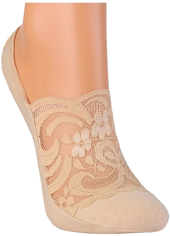 Ballerina-Füßlinge mit Spitze CDB300-009 beige - Moraj — Bild N3