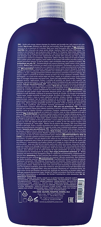 Shampoo mit Anti-Orangestich-Effekt für natürliches und behaldeltes mittelbraunes und braunes Haar - AlfaParf Milano Semi Di Lino Brunette Intense Anti-Orange Low Shampoo — Bild N2