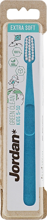 Kinderzahnbürste extra weich 5-10 Jahre Green Clean blau - Jordan Green Clean Kids — Bild N1