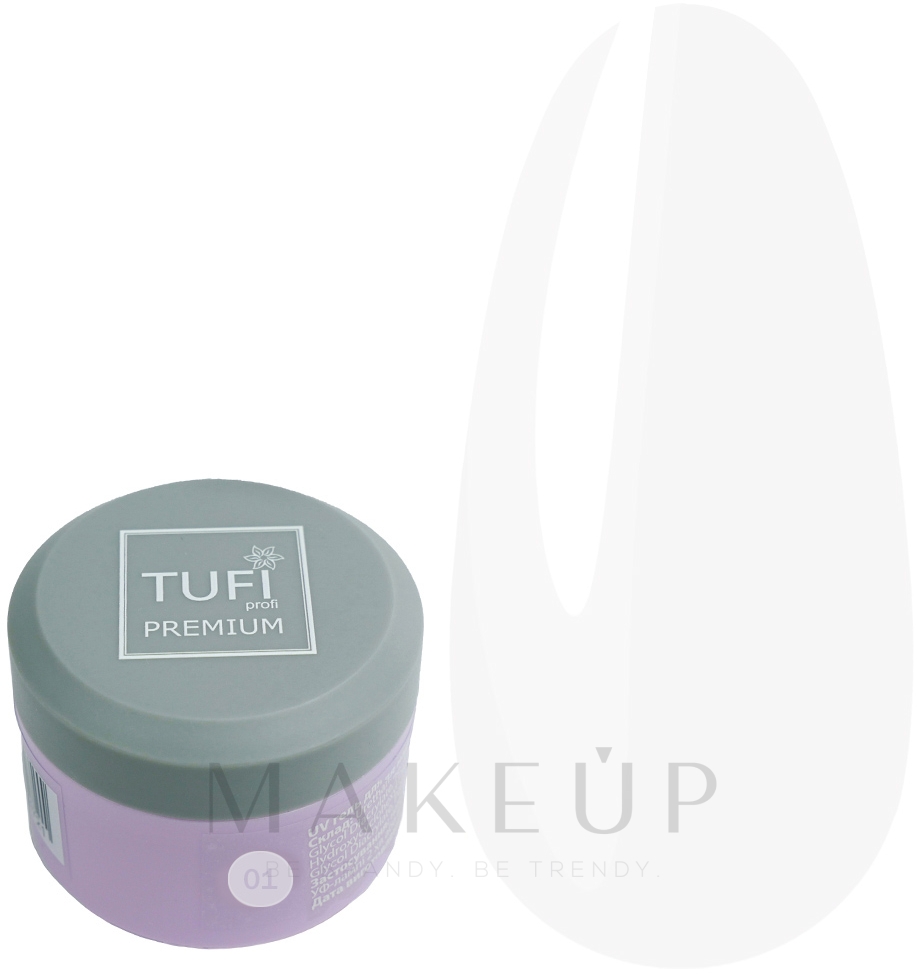 Gel zur Nagelverlängerung - Tufi Profi Premium UV Gel 01 Clear — Bild 5 g