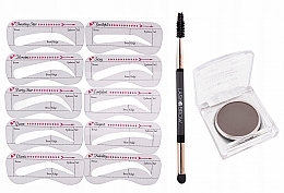 Düfte, Parfümerie und Kosmetik Augenbrauen-Set - Lash Brow Stamp Brows 10 (br/shadow/2g + brush + acc)