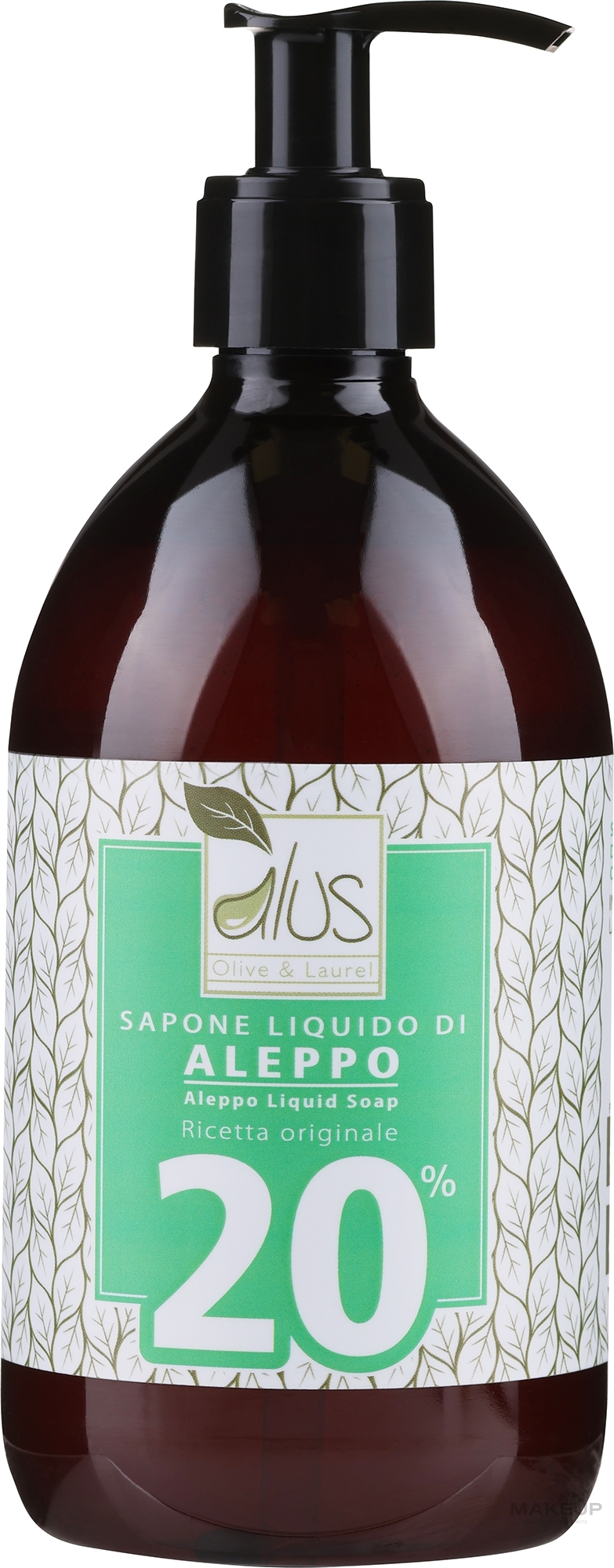 Aleppo-Flüssigseife 20% - Himalaya dal 1989 Alus Aleppo Liquid Soap 20% Laurel Oil — Bild 500 ml
