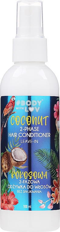Zwei-Phasen-Conditioner mit Kokosnuss ohne Ausspülen - Body With Love 2-Phase Hair Confitioner Coconut — Bild N1
