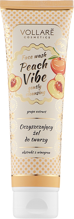 Waschgel mit Pfirsich- und Traubenextrakt - Vollare Cosmetics VegeBar Peach Vibe Cleansing Gel — Bild N1