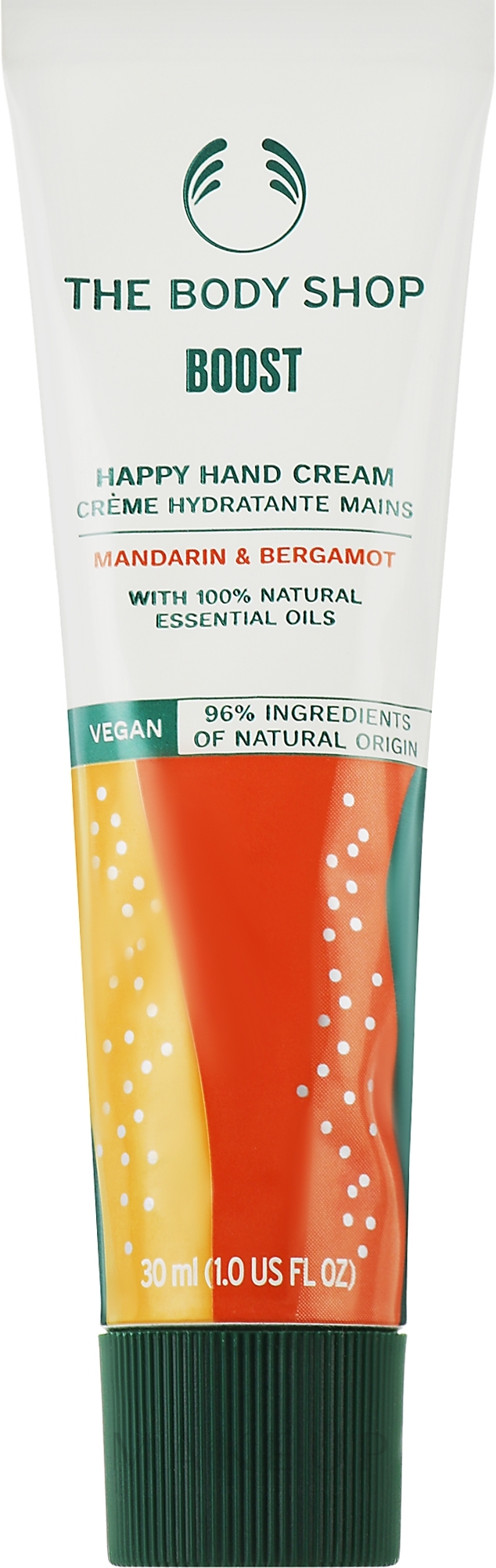 Handcreme - The Body Shop Mandarin & Bergamot Vegan Boost Happy Hand Cream — Bild 30 ml