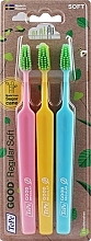 Düfte, Parfümerie und Kosmetik Zahnbürstenset rosa, gelb, blau 3 St. - Tepe Good Regular 3 Pack Toothbrush