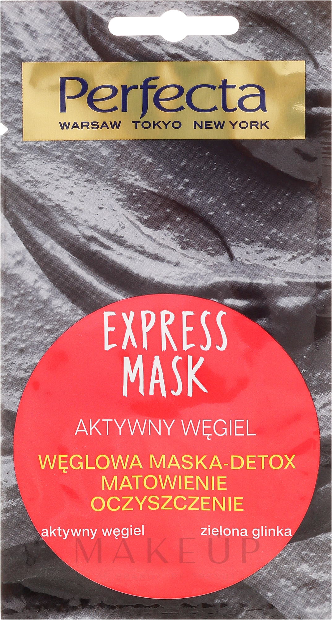 Gesichtsmaske mit Aktivkohle und grünem Ton - Perfecta Express Mask — Bild 8 ml
