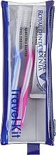 Zahnpflegeset - Royal Denta Travel Kit Silver (Zahnbürste 2 St. + Zahnpasta 20g + Kosmetiktasche 1 St.) — Bild N2