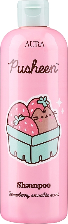 Shampoo mit Erdbeersmoothie-Duft - Aura Cosmetics Pusheen Shampoo Strawberry Smoothie Scent  — Bild N1