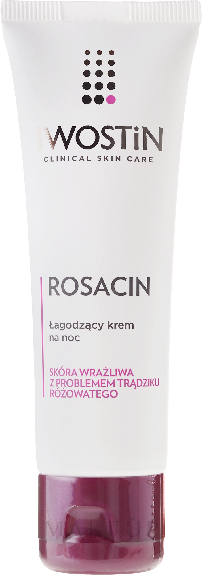 Beruhigende Nachtcreme für das Gesicht bei Rosacea - Iwostin Rosacin Redness Reducing Night Cream — Bild 40 ml