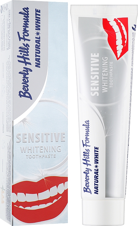 Aufhellende Zahnpasta für empfindliche Zähne - Beverly Hills Formula Natural White Sensitive Whitening Toothpaste — Bild N2