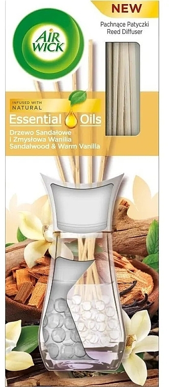 Raumerfrischer Sandelholz und warme Vanille - Air Wick Essential Oils Reed Diffuser Sandalwood & Warm Vanilla — Bild N1