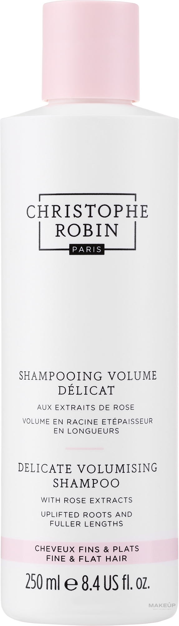 Schützendes Volumen-Shampoo mit Rosenextrakt für dünnes, gefärbtes und empfindliches Haar - Christophe Robin Delicate Volume Shampoo with Rose Extracts — Bild 250 ml