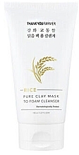 Düfte, Parfümerie und Kosmetik Gesichtsmaske aus Ton - Thank You Farmer Rice Pure Clay Mask to Foam Cleanser
