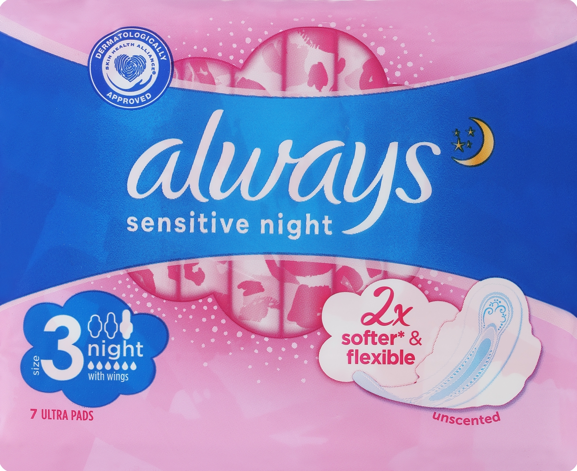 Damenbinden für die Nacht 7 St. - Always Sensitive Ultra Night — Bild 7 St.