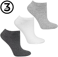 Düfte, Parfümerie und Kosmetik Kurze Damensocken 3 Paare grau, weiß, melange - Moraj