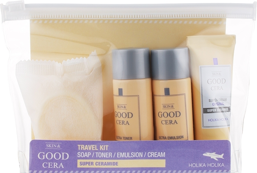 Abschminkpad-Set - Holika Holika Skin & Good Cera Travel Kit ( soap/50g + toner/30ml + emul/30ml + cream/20ml) — Bild N1