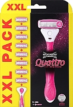 Düfte, Parfümerie und Kosmetik Rasierer mit 8 Ersatzklingen - Wilkinson Sword Quattro for Women Blades XXL Pack