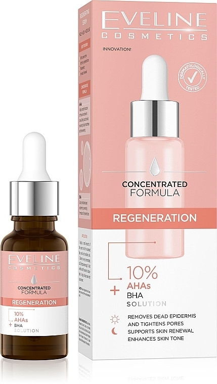 Revitalisierendes Serum mit AHA-BHA-Säure - Eveline Concentrated Formula Regenerating Serum With 10% AHA BHA Acid — Bild N1