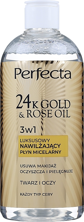 Mizellenflüssigkeit für das Gesicht - Perfecta 24k Gold & Rose Oil  — Bild N1