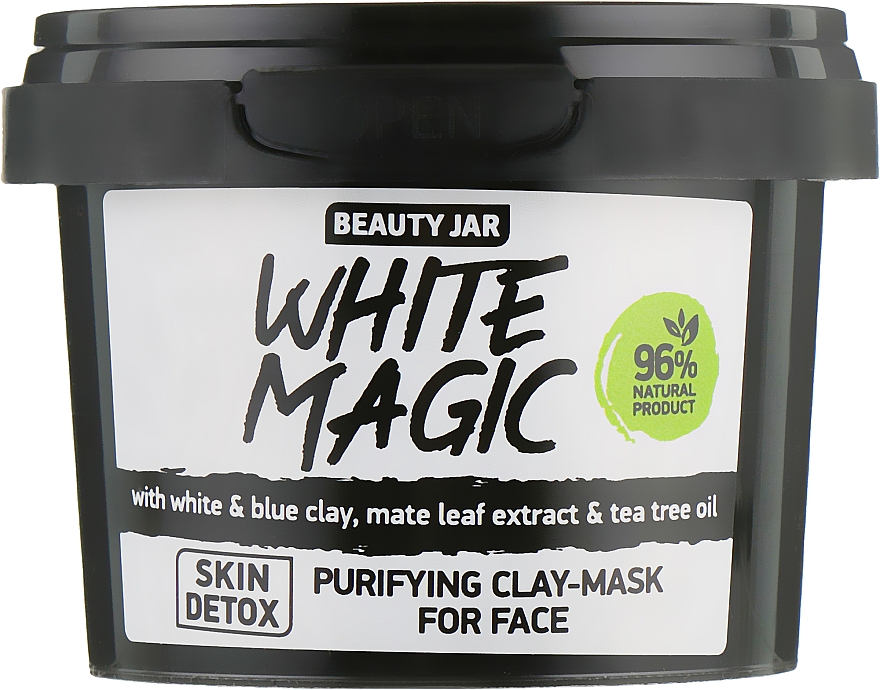 Reinigende Detox Gesichtsmaske mit weißem und blauem Ton, Mate-Strauch und Teebaumöl - Beauty Jar White Magic — Foto N2