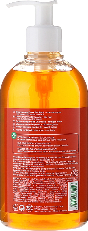Zartes Shampoo für fettiges Haar mit Zitrone und Rosmarin - Melvita Hair Care Gentle Purifyng Shampoo — Bild N4